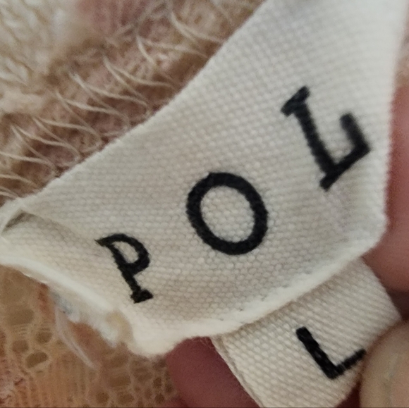 Pol Floral Lace Top Tee Cotton Size Large Pink & Cream Feminine Romantic - Picture 6 of 10